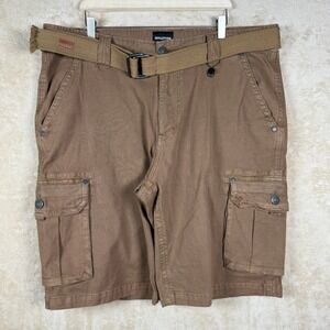 Affliction Men's "Strike Cargo" Shorts‎ NWOT Size 40 Brown Utility Belted Casual